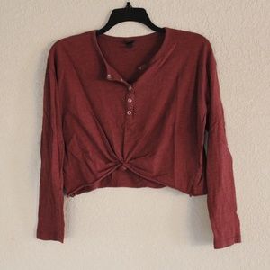 Wild Fable - Red Long-Sleeve Crop Top